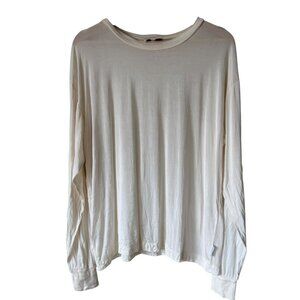 Vtg Thermasilk Top XL By Terramar 100% Silk Base Layer Long Sleeve Ivory Shirt